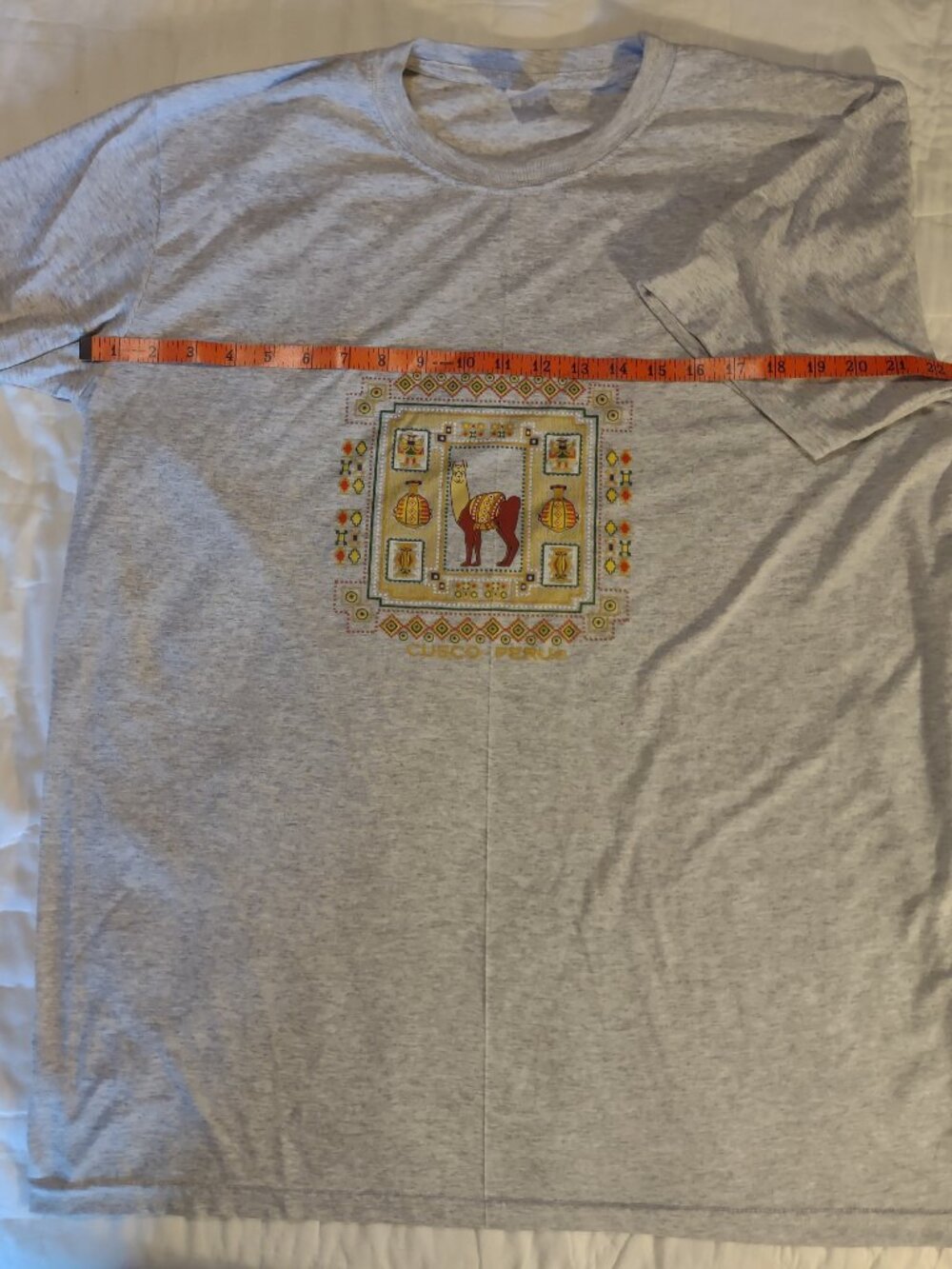Machu Picchu Cusco Peru Llama T-shirt Tee Grey XL